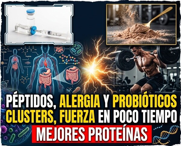 Péptidos, Alergia y Probióticos, Clusters, Fuerza en poco Tiempo, Mejores Proteínas